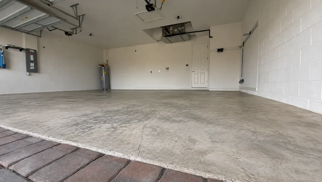 Garage floor before coating